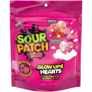 SOUR PATCH KIDS Glow Ups Hearts Soft & Chewy Valentine's Day Candy, 8.4 oz